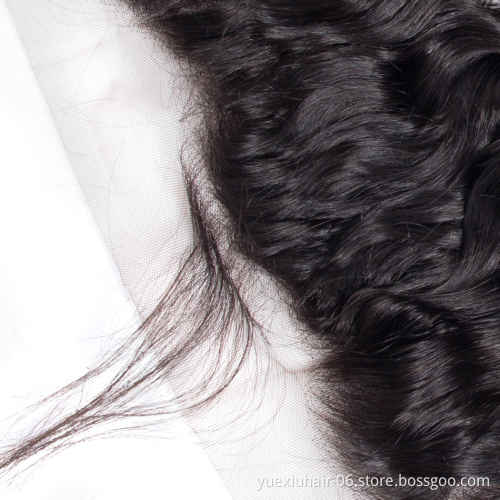 Brazilian Water Wave Natural Color Hair Closure Hair Frontal Factory Price Lace Wigs